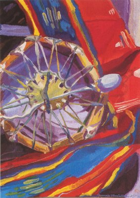 Eve Donovan: DRUM, cm.142x200, 1992, alto liccio
